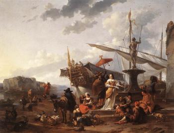 尼古拉 波桑 A Southern Harbour Scene 尼古拉 波桑 A Southern Harbour Scene